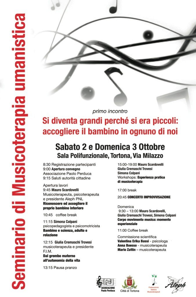 locandina incontro musicoterapia